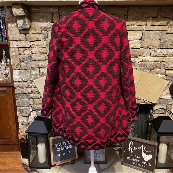 NWOT Lucky Brand Red Kimono Open Front Sweater Size Medium - Picture 6 of 9